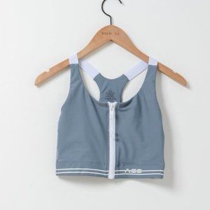 Adam Selman Sport Zip-Front Core Cami Grey/Blue L